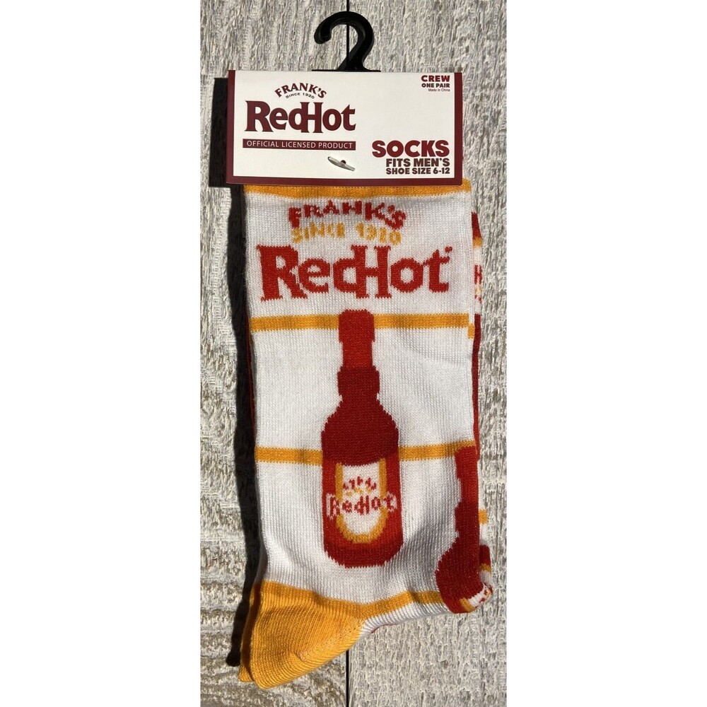 Franks Red Hot Print Novelty Crew Socks - Men’s Size 6-12 - D041